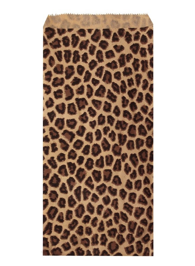 Ikee Design 200 Pcs of 6 X 9 Inch Flat Plain Prints Paper or Patterned Kraft Bags for Candy, Cookies, Merchandise, Party Favors, Gift, Small Paper Bags, Leopard Pattern - Image 1